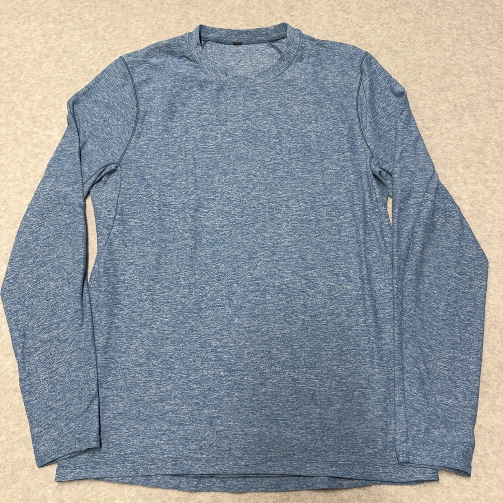 Lululemon Surge Warm Shirt Mens S Blue Long Sleeve Athletic Performance Stretch